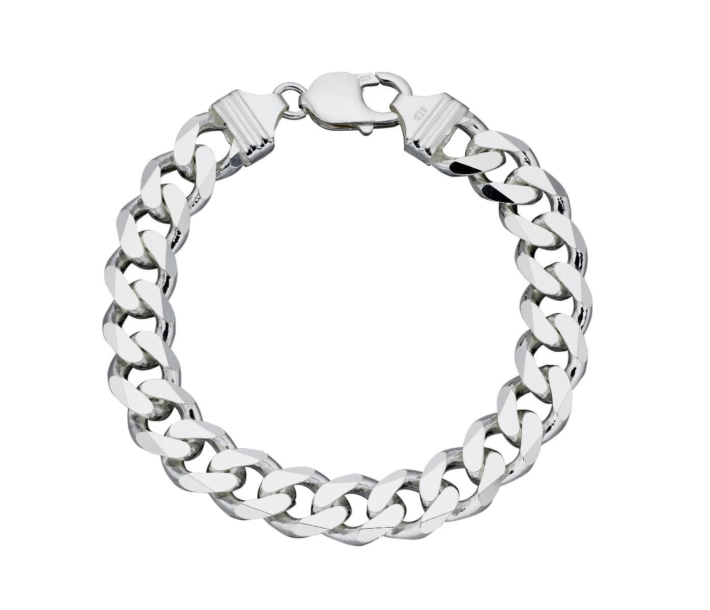 Men's solid 40g sterling silver extra heavyweight 9 inch curb bracelet