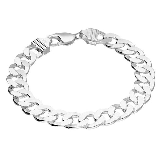 Mens solid 32g sterling silver extra heavyweight 8.75 inch curb bracelet