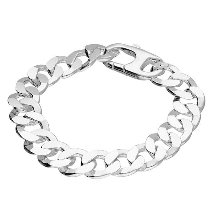 Mens solid 48g sterling silver extra heavyweight 8.75 inch curb bracelet