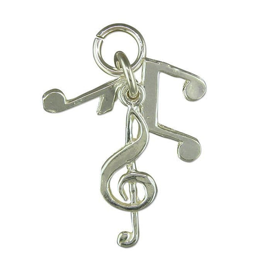 Musical Note Charm Sterling Silver