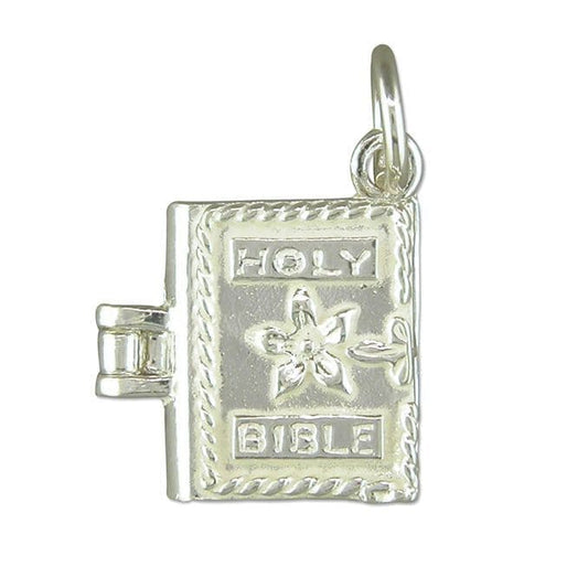 Opening Bible Charm Sterling Silver