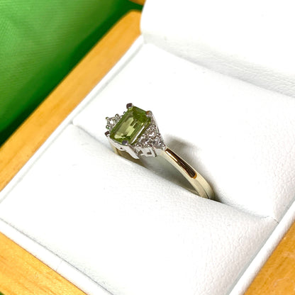 Peridot and diamond cocktail ring