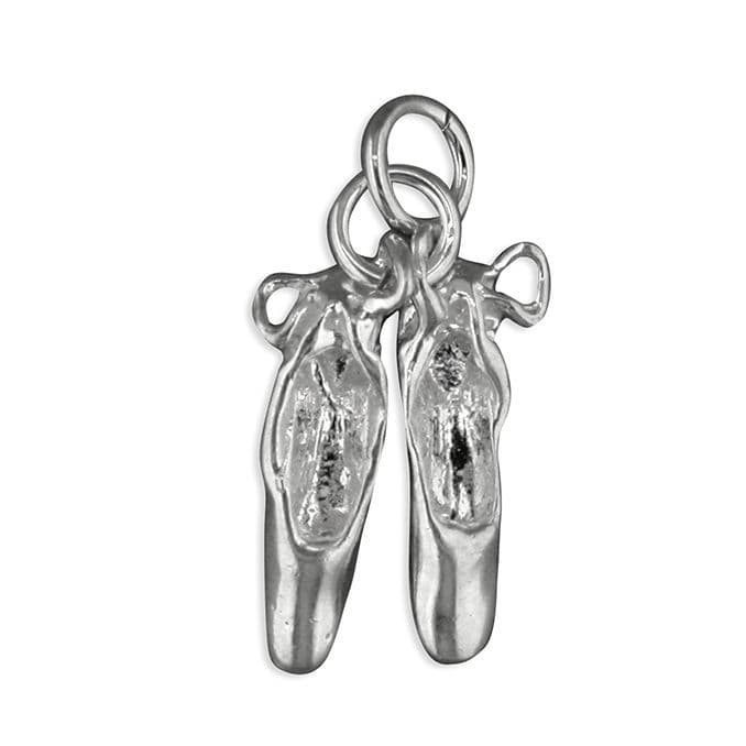 Sterling Silver Ballet Slippers Solid Charm
