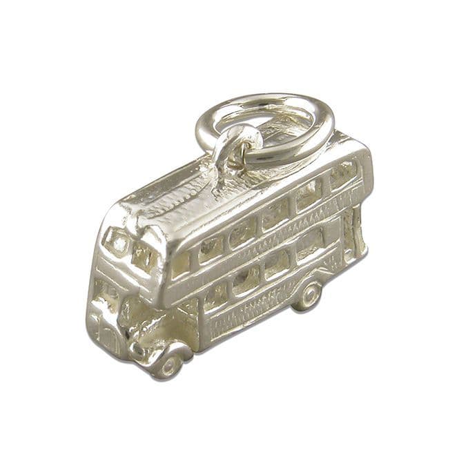 Sterling Silver London Double Decker Bus Solid Charm