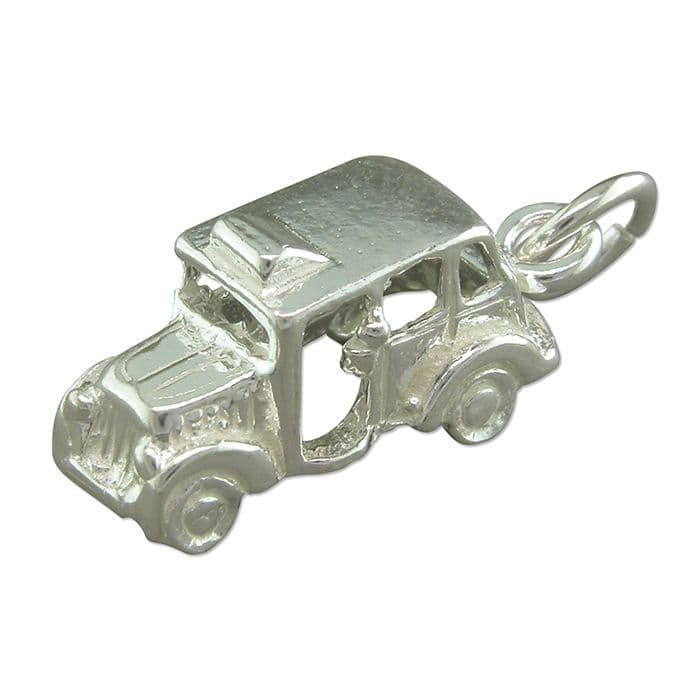 Sterling Silver London Taxi Solid Charm