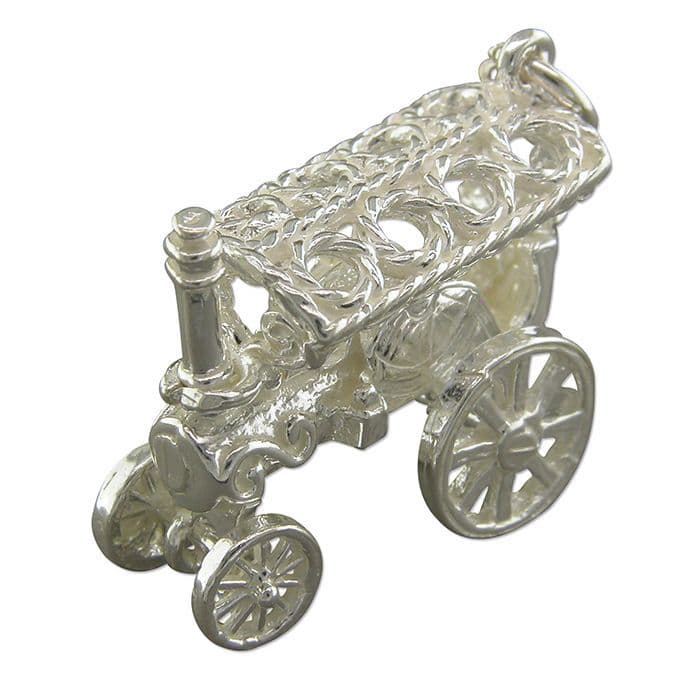 Traction Engine Charm Sterling Silver