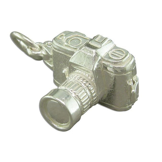 Traditional Lens Camera Charm Sterling Silver