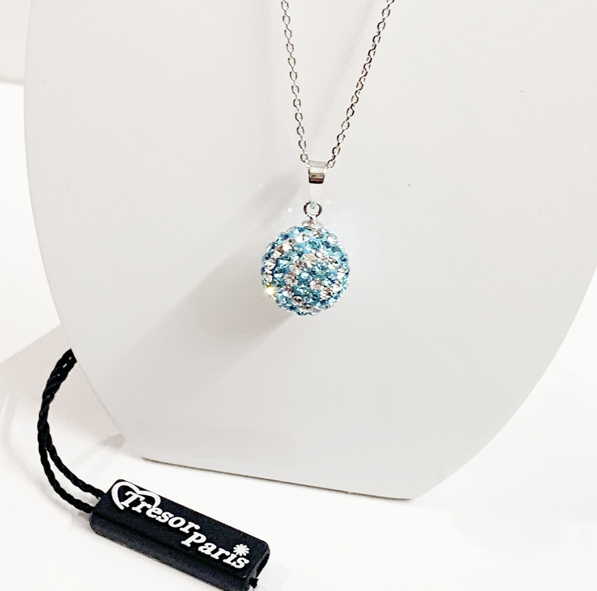 Tresor Paris White and Light Blue Bon Bon Round Disco Glitter Ball