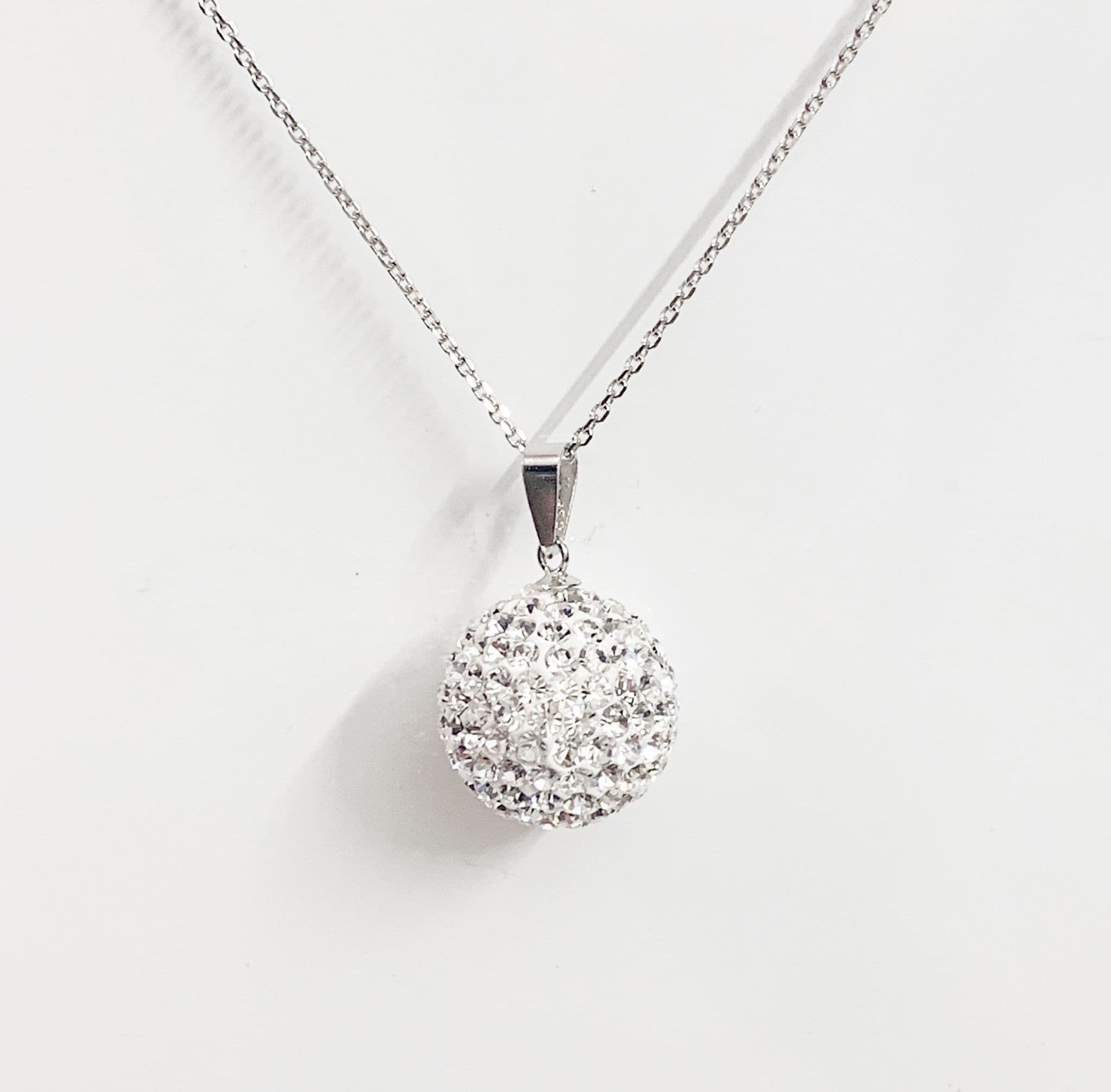 Diamond on sale ball necklace