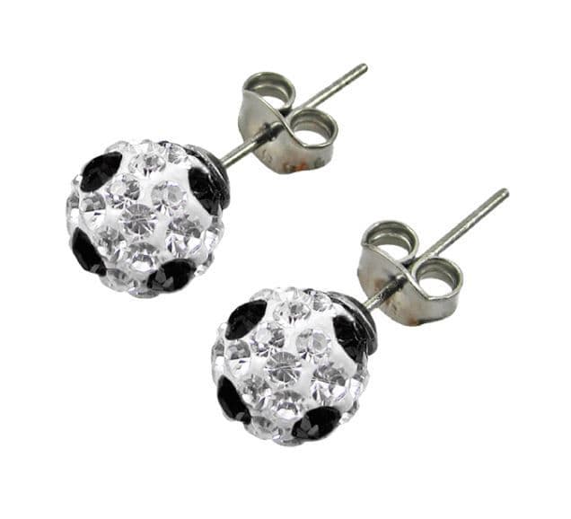Tresor Paris crystal white and black stud earrings