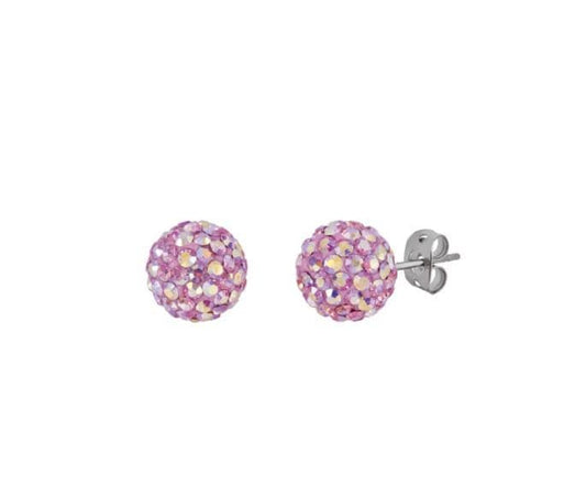 Tresor Paris Crystal 6 mm Blush Pink Small Bon Bon Stud Earrings
