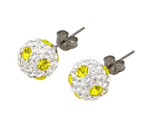 Yellow and white Tresor Paris stud earrings