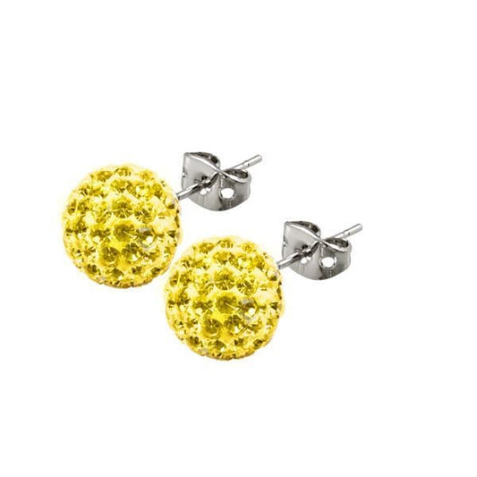 Tresor Paris Crystal Yellow Bon Bon Stud Earrings