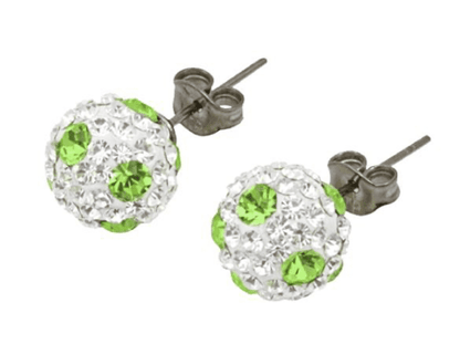 Tresor Paris Round Light Green Polka Dot Bon Bon Stud Earrings