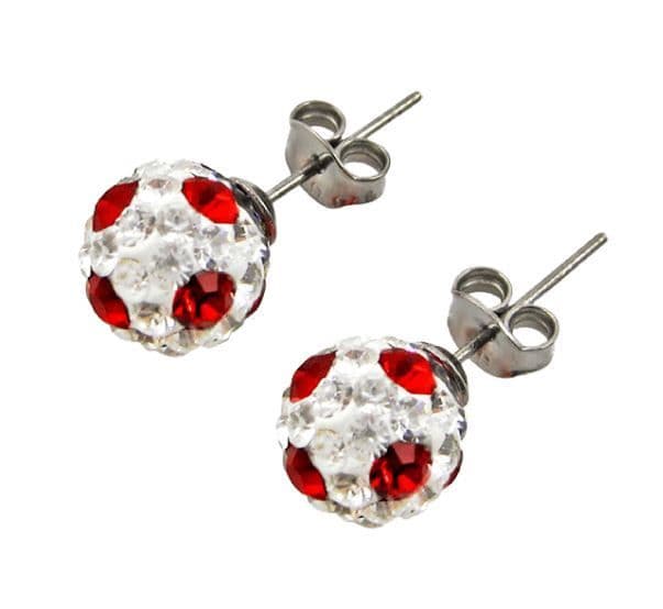 Red Tresor Paris Round Stud Earrings